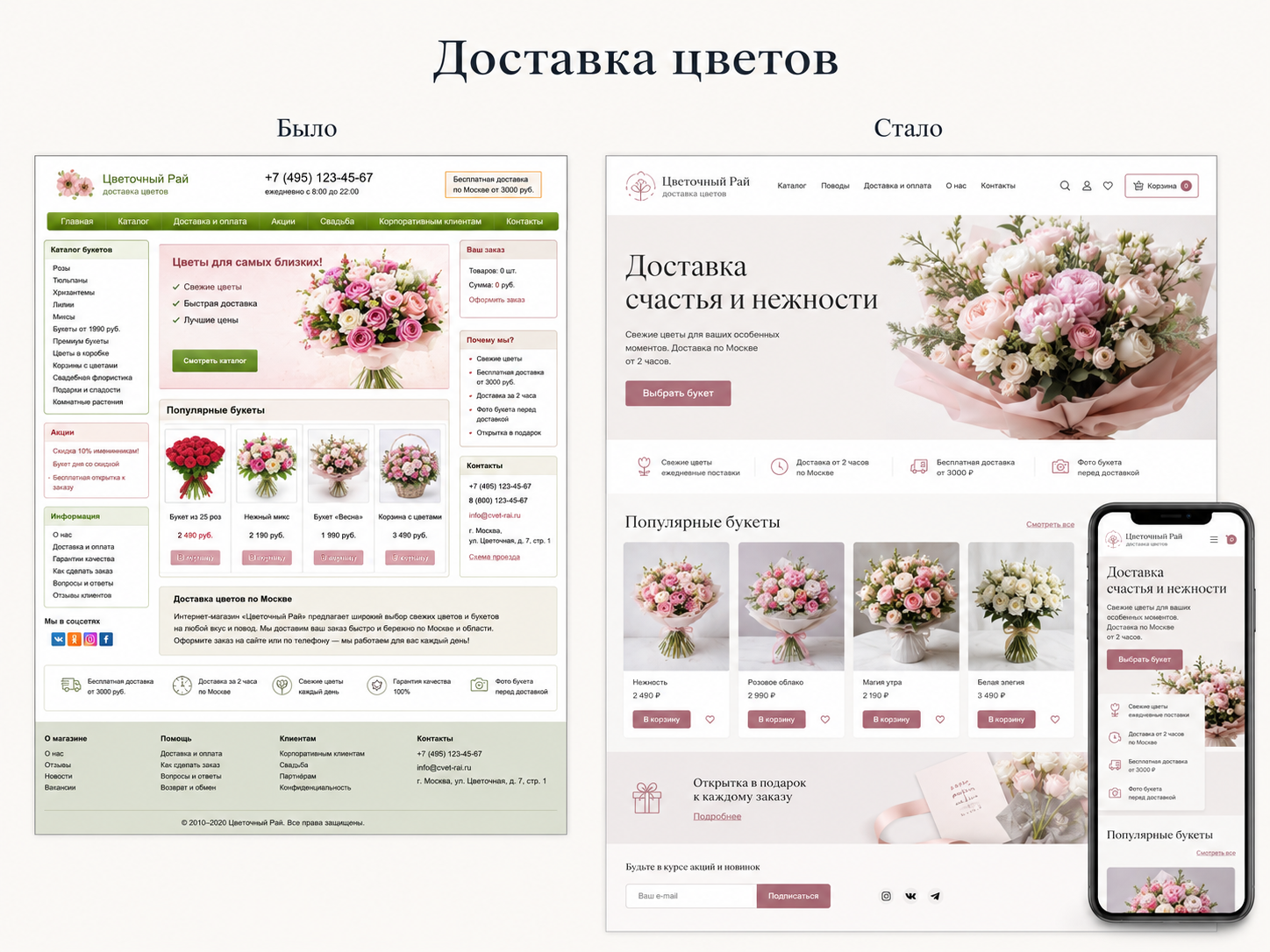 Редизайн сайта студии цветов