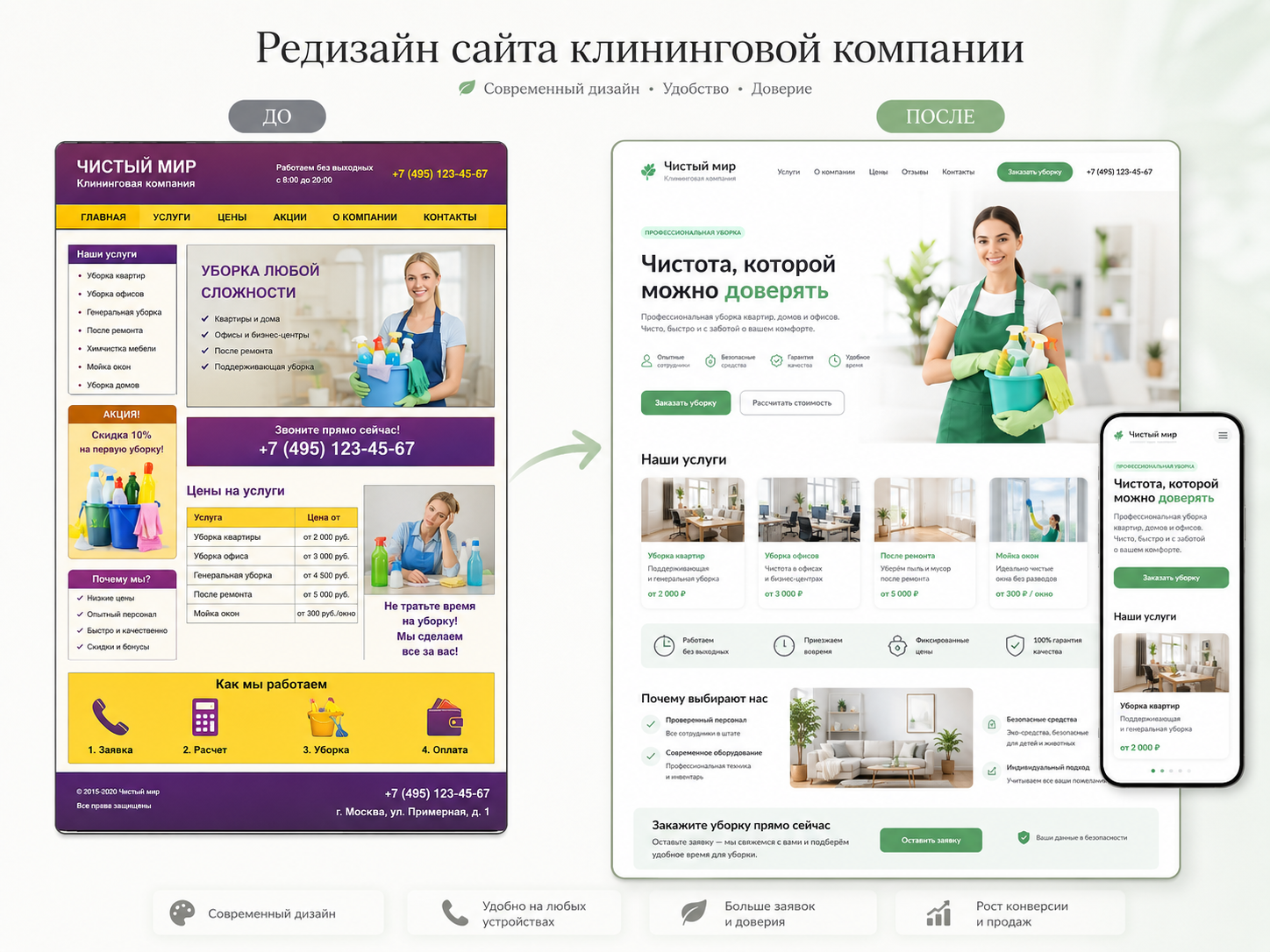 Редизайн сайта клининговой компании